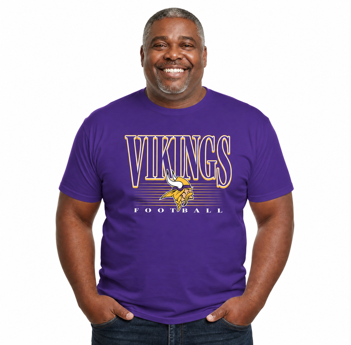 Minnesota Vikings NFL Adult Overtime Blueprint Tagless Tee Unisex - Purple