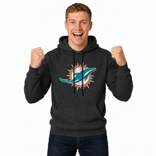 Miami Dolphins Modern Throwback Fleece Hoodie - Black