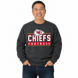 Kansas City Chiefs NFL Adult True Fan Crewneck Sweatshirt - Charcoal