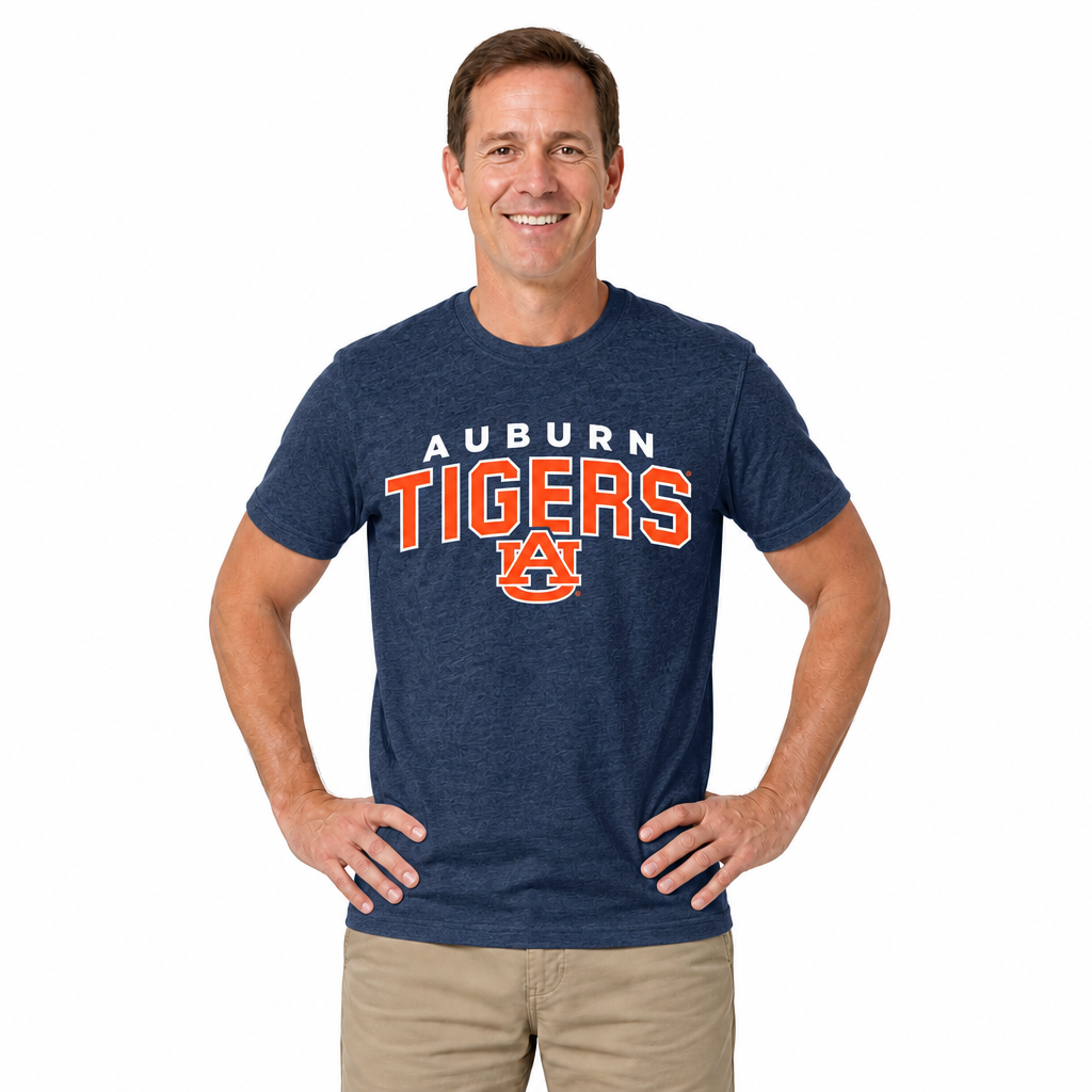 Auburn Tigers T-Shirt Heathered for Men and Women - Navy Heather