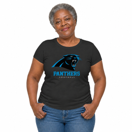 Carolina Panthers  Women's NFL Big Logo Cotton T-Shirt - Black