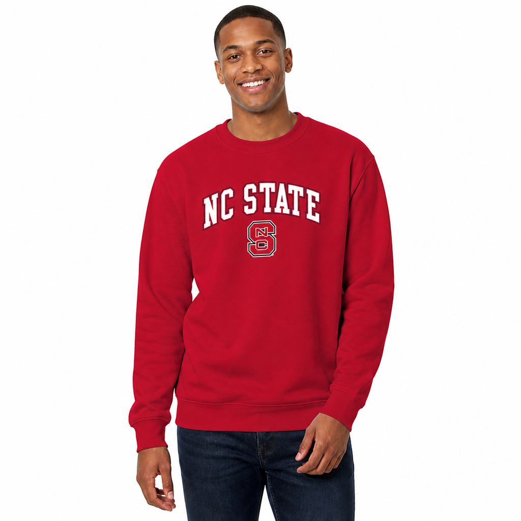 NC State Wolfpack Adult Arch & Logo Soft Style Gameday Crewneck Sweatshirt - Red