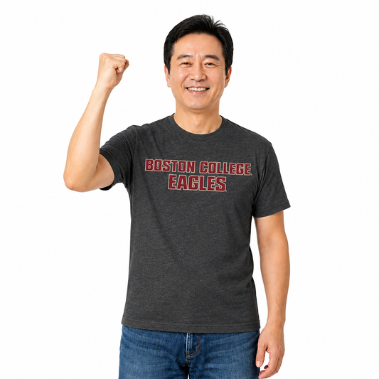 Boston College Eagles NCAA Cotton Blend Charcoal T-Shirt Men Women - Charcoal
