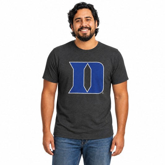 Duke Blue Devils Heathered Logo T-Shirt - Black Heather