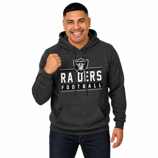 Las Vegas Raiders NFL Adult True Fan Hooded Charcoal Sweatshirt - Charcoal