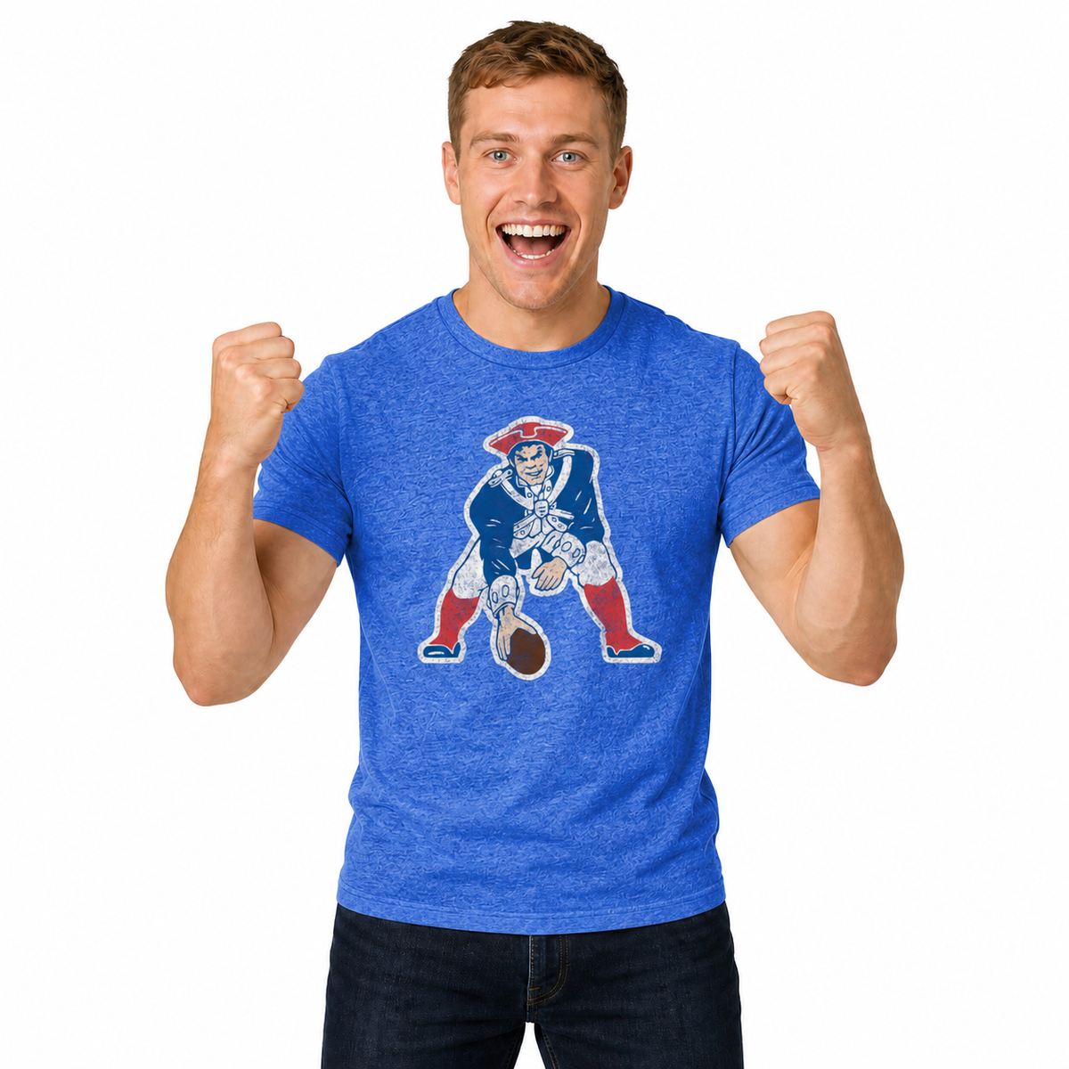 New England Patriots NFL Throwback Tee - Royal
