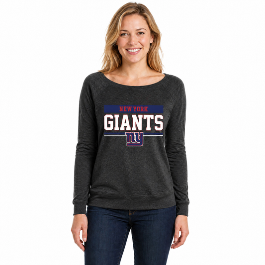 New York Giants  NFL Women's French Terry Crewneck Sweatshirt - Charcoal