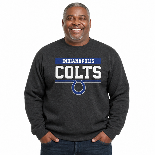 Indianapolis Colts NFL Team Block Crewneck Sweatshirt - Charcoal