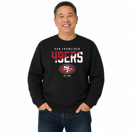 San Francisco 49ers NFL Color Block Fleece Crewneck - Black