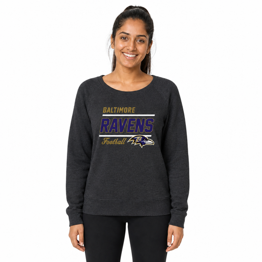 Baltimore Ravens Women's Gameday Crewneck Sweatshirt Long Sleeve - Charcoal
