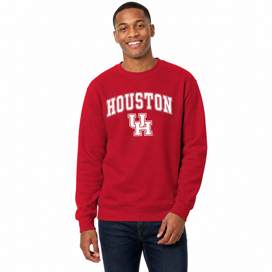 Houston Cougars Adult Arch & Logo Soft Style Gameday Crewneck Sweatshirt - Red