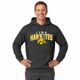 Iowa Hawkeyes Hoodie Heathered Fleece Sweatshirt - Black Heather