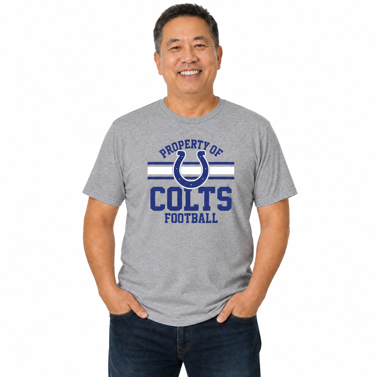 Indianapolis Colts NFL Property Of T-Shirt - Sport Gray
