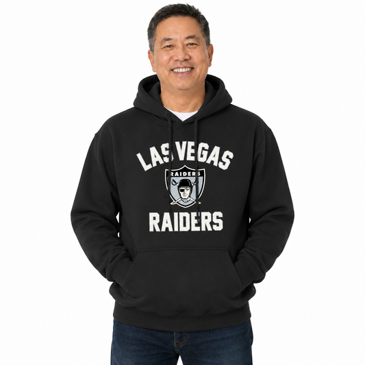 Las Vegas Raiders NFL Adult Unisex Retro Gameday Ultra Soft Fleece Hooded Sweatshirt - Black