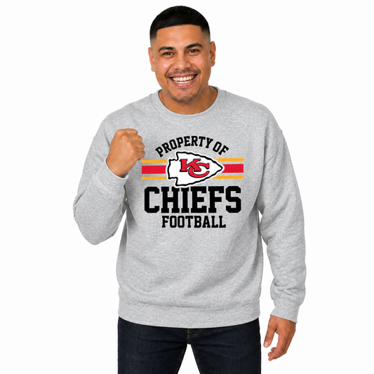 Kansas City Chiefs NFL Property Of Crewneck Sweatshirt - Sport Gray