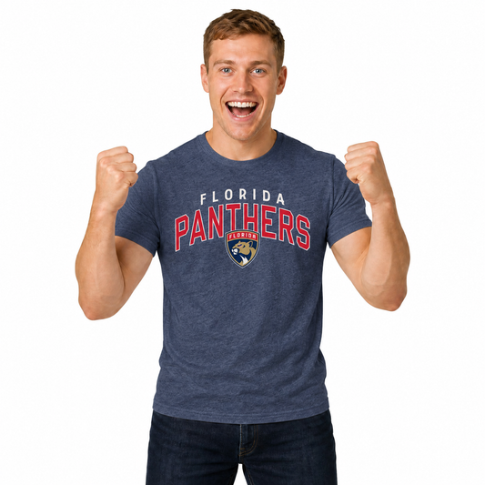 Florida Panthers Panthers T-Shirt Heathered Cotton Tee for Men and Women - Navy