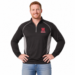 Nebraska Cornhuskers  Campus Classic 1/4 Zip Windshirt Men's Pullover - Black