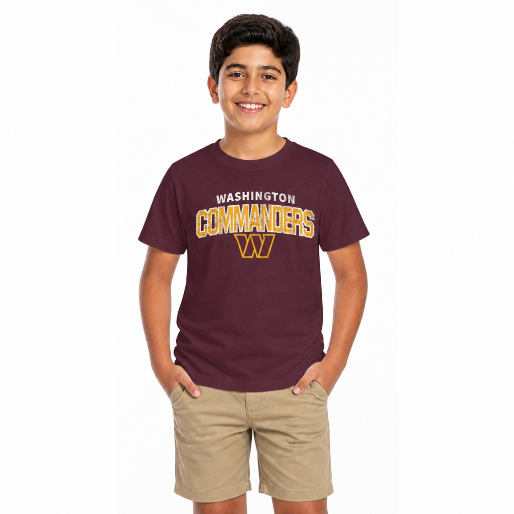 Washington Commanders NFL Youth Starting Fresh Tee- Pro Football Tag-Less T-Shirt For Boys & Girls - Maroon