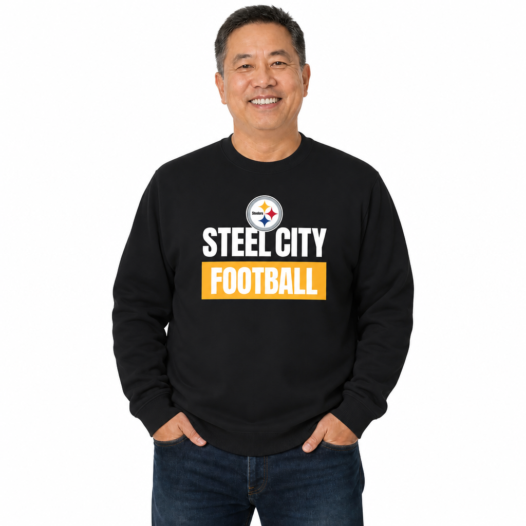 Pittsburgh Steelers NFL Adult Slogan Crewneck Sweatshirt - Black