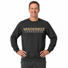 Vanderbilt Commodores NCAA Adult Charcoal Crewneck Fleece Sweatshirt - Charcoal