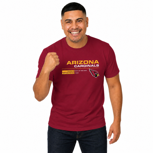 Arizona Cardinals Adult NFL Speed Stat Sheet T-Shirt - Cardinal