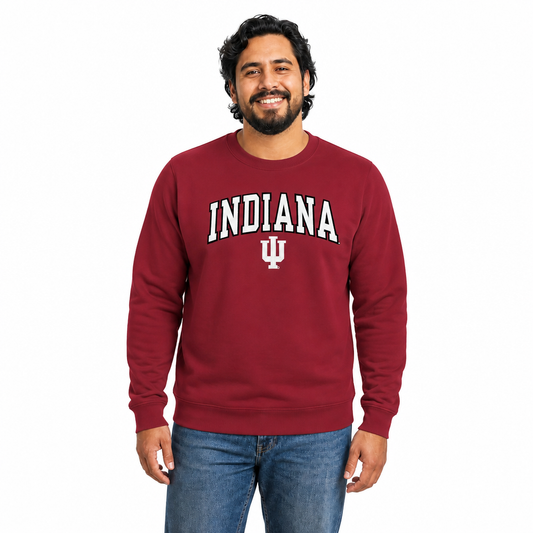 Indiana Hoosiers  NCAA Tackle Twill Crewneck Sweatshirt Men Women - Crimson