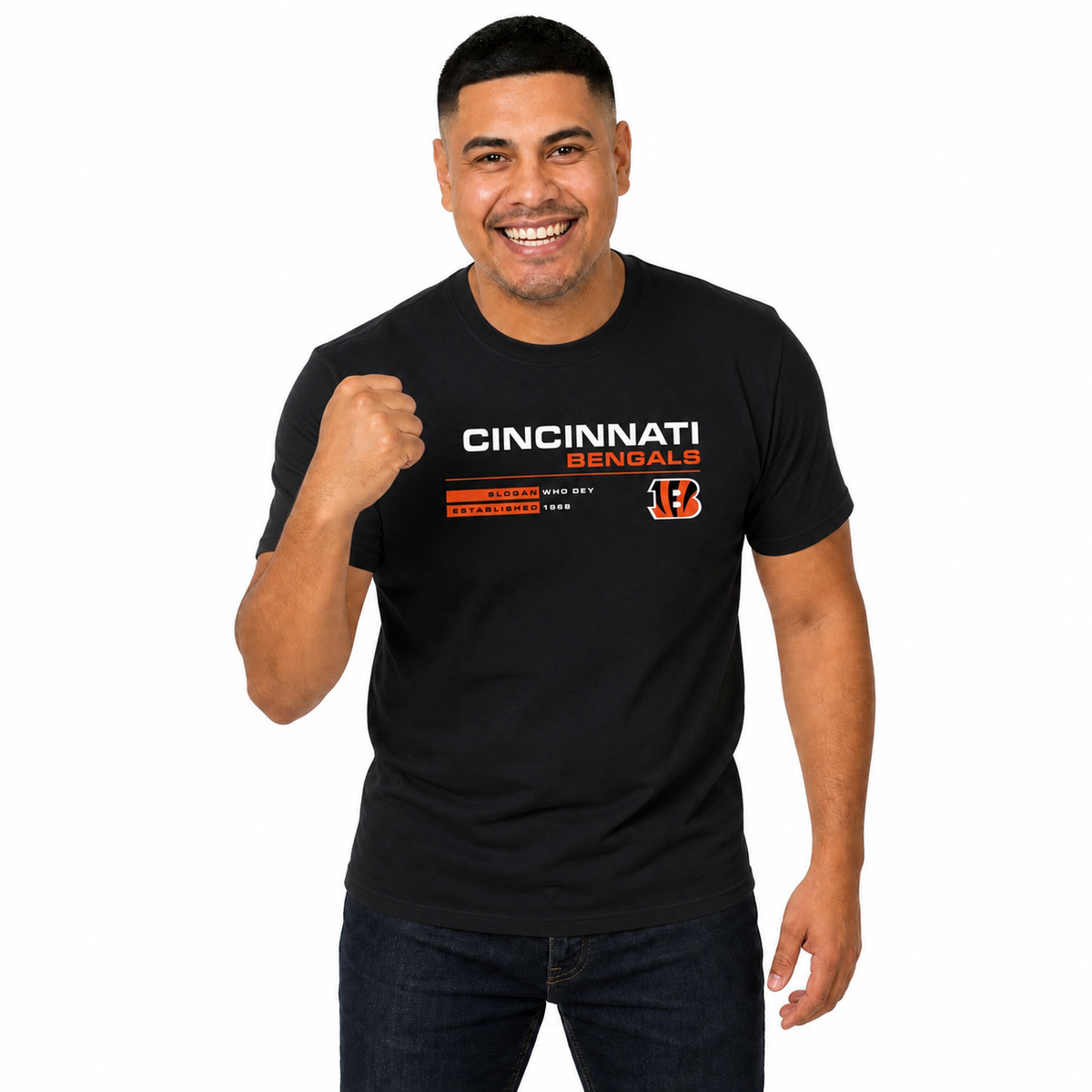 Cincinnati Bengals Adult NFL Speed Stat Sheet T-Shirt - Black