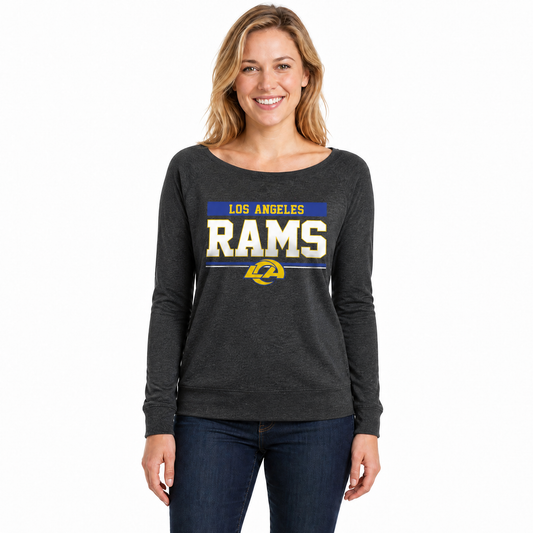 Los Angeles Rams  NFL Women's French Terry Crewneck Sweatshirt - Charcoal