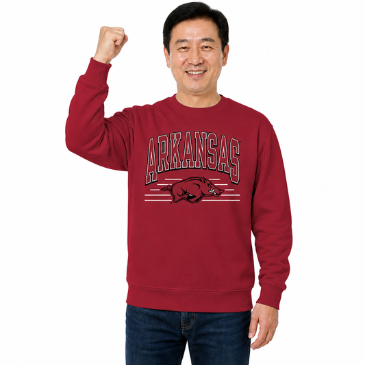 Arkansas Razorbacks NCAA Overtime Classics Crewneck Sweatshirt Men Women - Cardinal