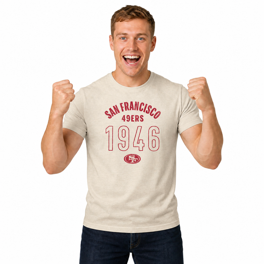 San Francisco 49ers Big Date Tag-Less T-Shirt - Natural