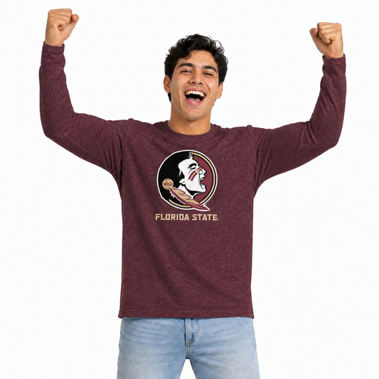 Florida State Seminoles  Logo Long Sleeve Shirt Men Women NCAA Licensed - Maroon