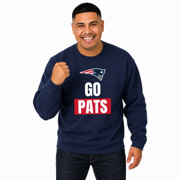 New England Patriots NFL Adult Slogan Crewneck Sweatshirt - Navy