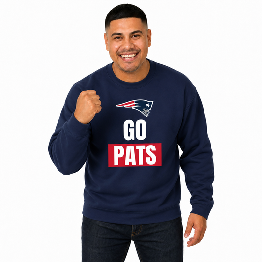 New England Patriots NFL Adult Slogan Crewneck Sweatshirt - Navy