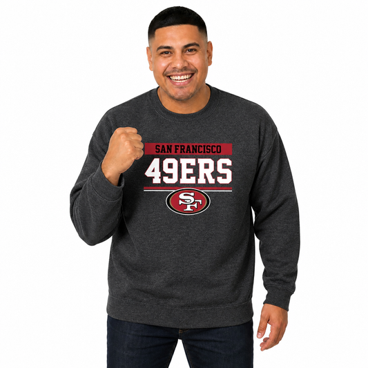 San Francisco 49ers NFL Team Block Crewneck Sweatshirt - Charcoal