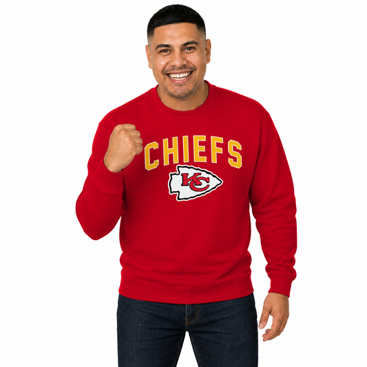 Kansas City Chiefs  NFL Home Team Fleece Crewneck Sweatshirt Men Women - Red