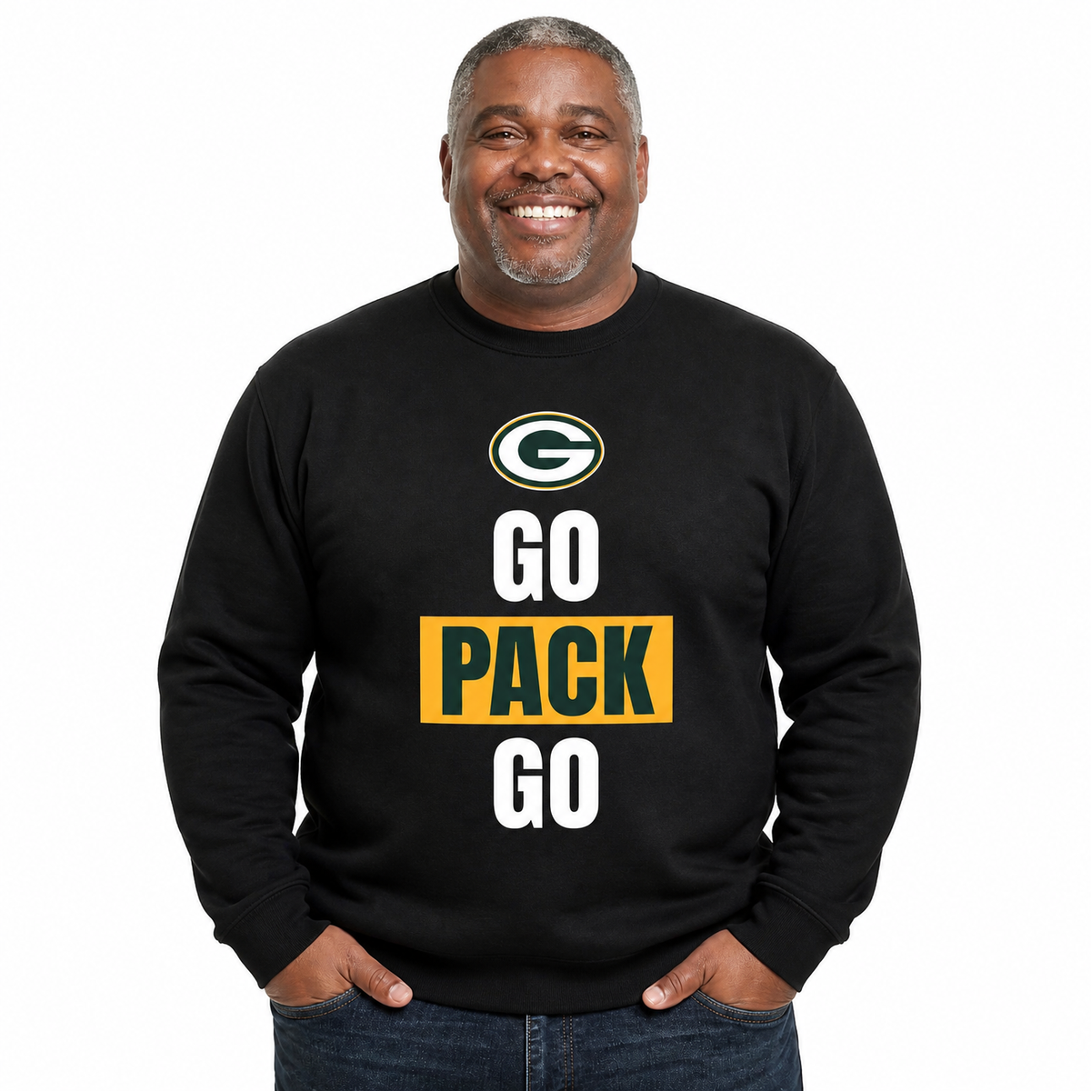 Green Bay Packers NFL Adult Slogan Crewneck Sweatshirt - Black