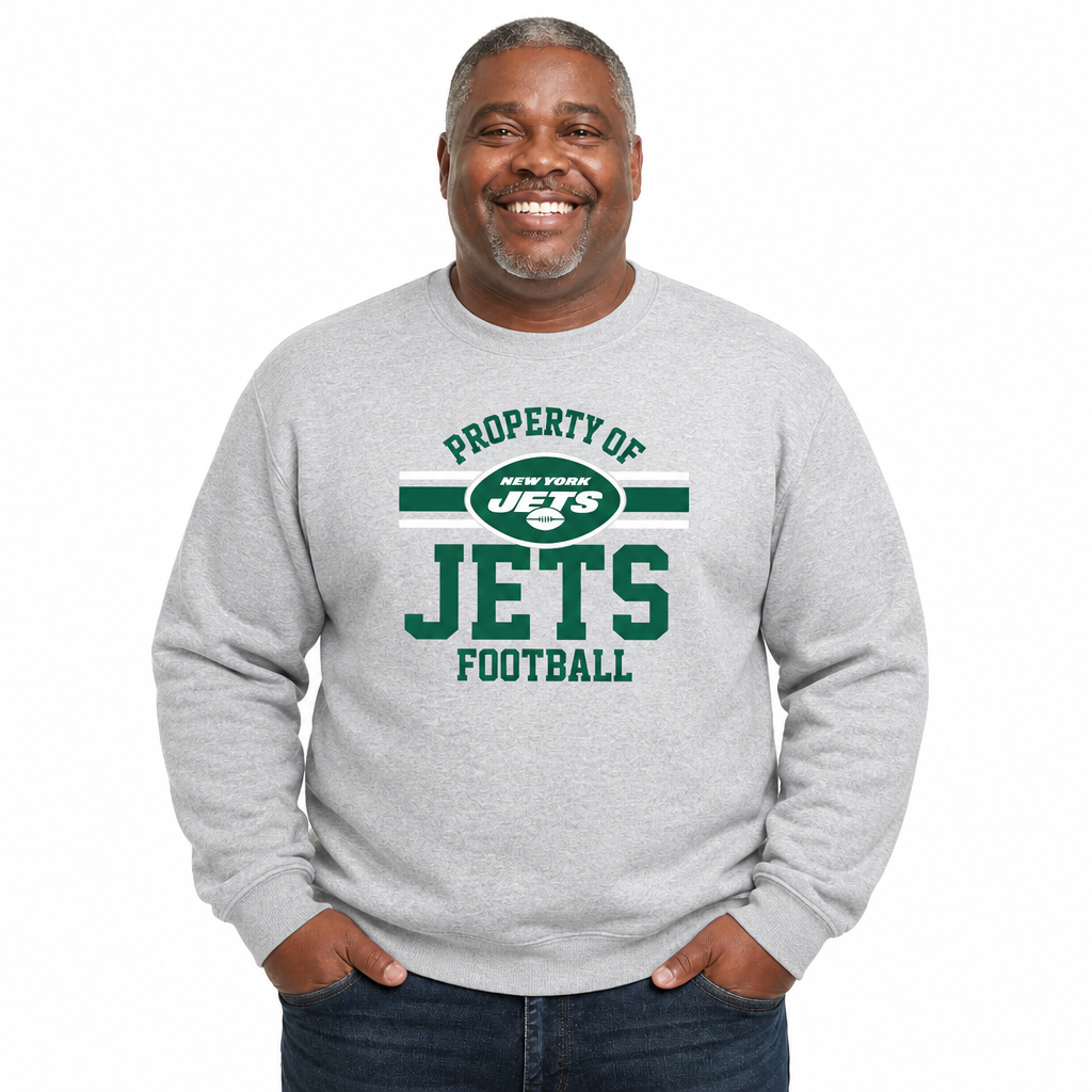 New York Jets NFL Property Of Crewneck Sweatshirt - Sport Gray
