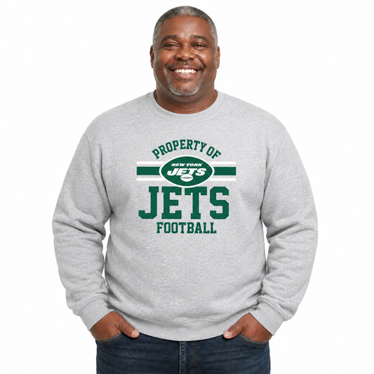 New York Jets NFL Property Of Crewneck Sweatshirt - Sport Gray