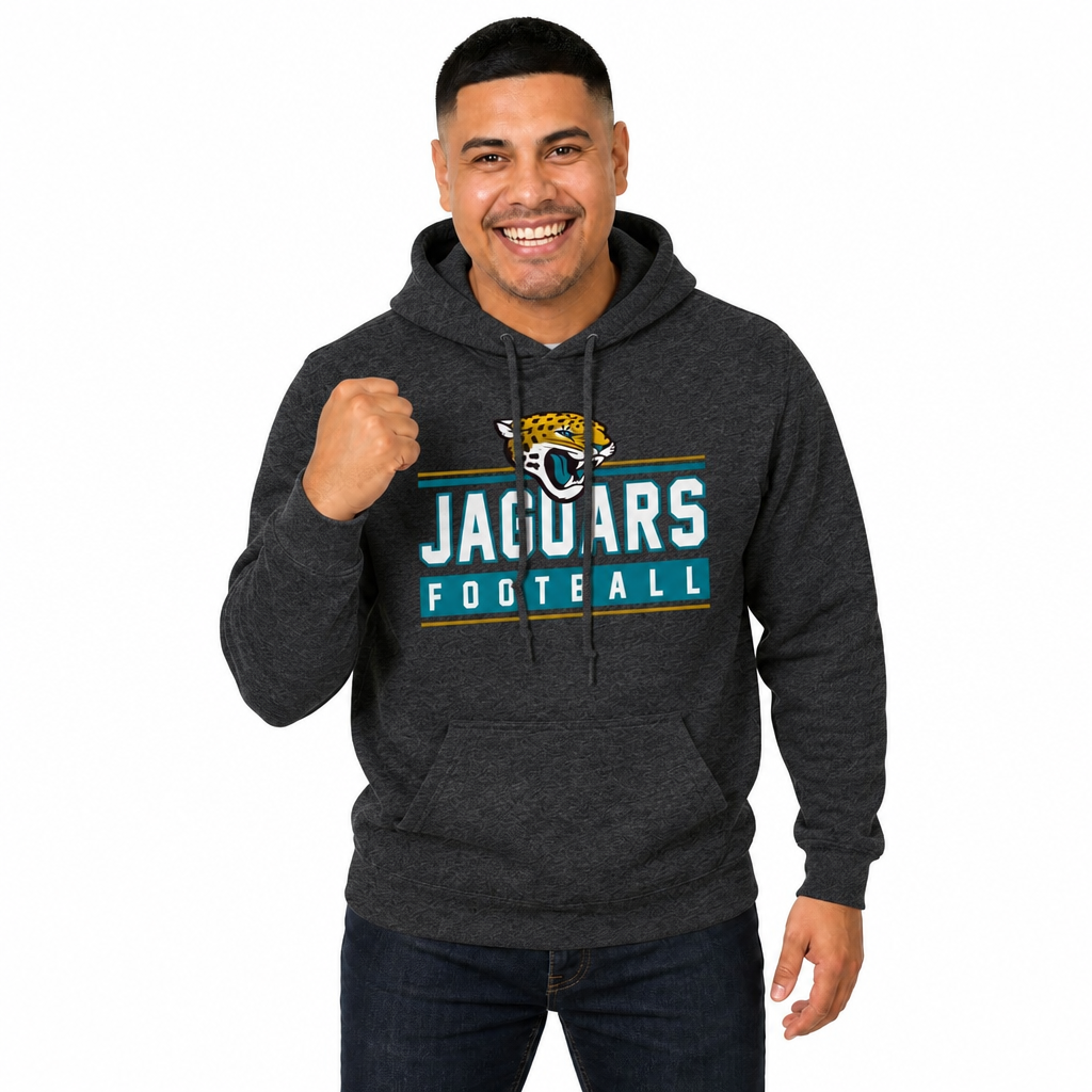 Jacksonville Jaguars NFL Adult True Fan Hooded Charcoal Sweatshirt - Charcoal