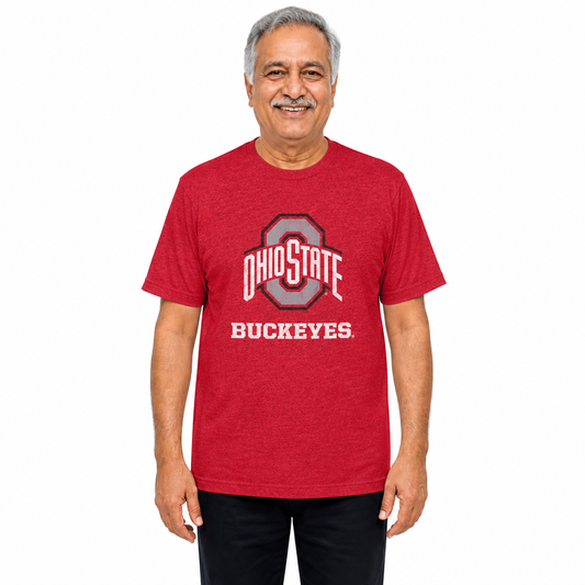 Ohio State Buckeyes Heathered Logo T-Shirt - Red