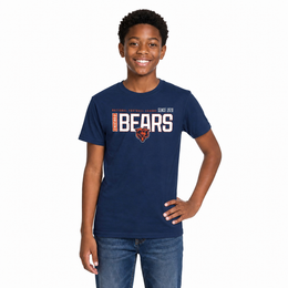 Chicago Bears NFL Youth Modern Endzone T-Shirt Unisex Short Sleeve - Navy