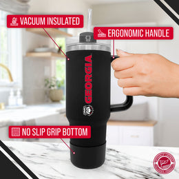 Georgia Bulldogs College & University 40 oz Travel Tumbler With Handle - Black