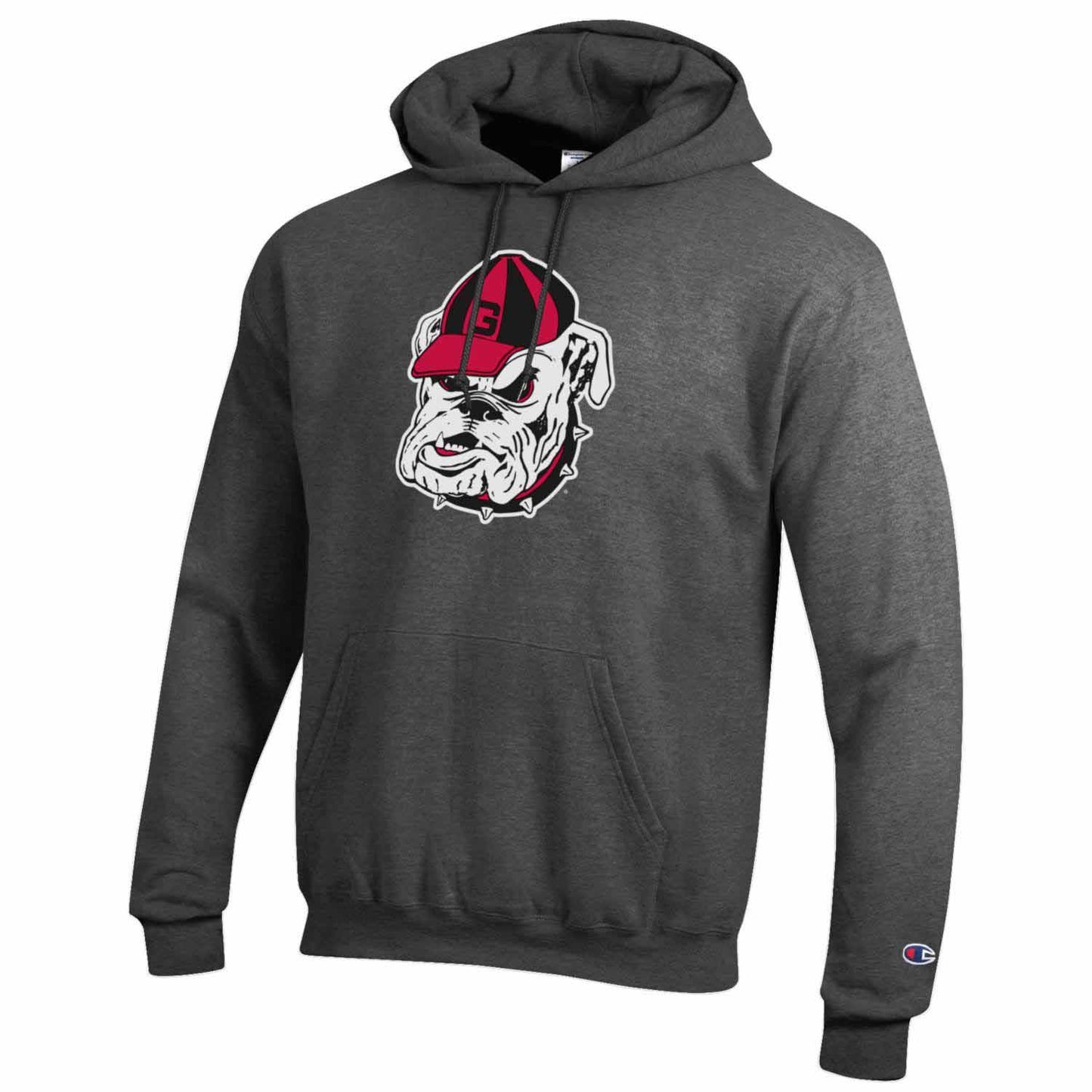 Georgia Bulldogs Adult Mascot Fleece Hooded Sweatshirt - Charcoal