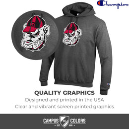 Georgia Bulldogs Adult Mascot Fleece Hooded Sweatshirt - Charcoal
