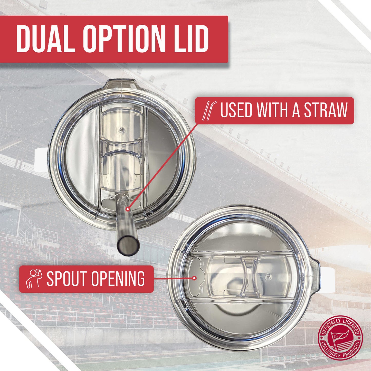 Georgia Bulldogs NCAA Stainless Steel 20oz Roadie With Handle & Dual Option Lid With Straw - White