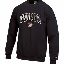 Georgia Bulldogs Adult Tackle Twill Crewneck - Black