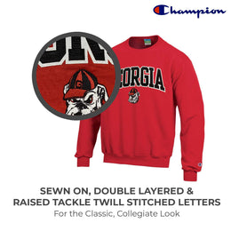 Georgia Bulldogs Adult Tackle Twill Crewneck - Red