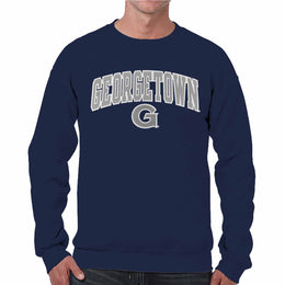 Georgetown Hoyas Adult Tackle Twill Crewneck - Navy