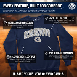 Georgetown Hoyas Adult Tackle Twill Crewneck - Navy