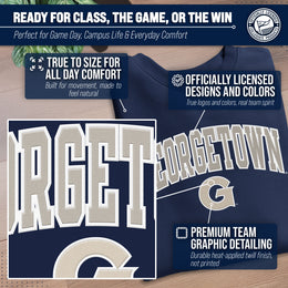 Georgetown Hoyas Adult Tackle Twill Crewneck - Navy